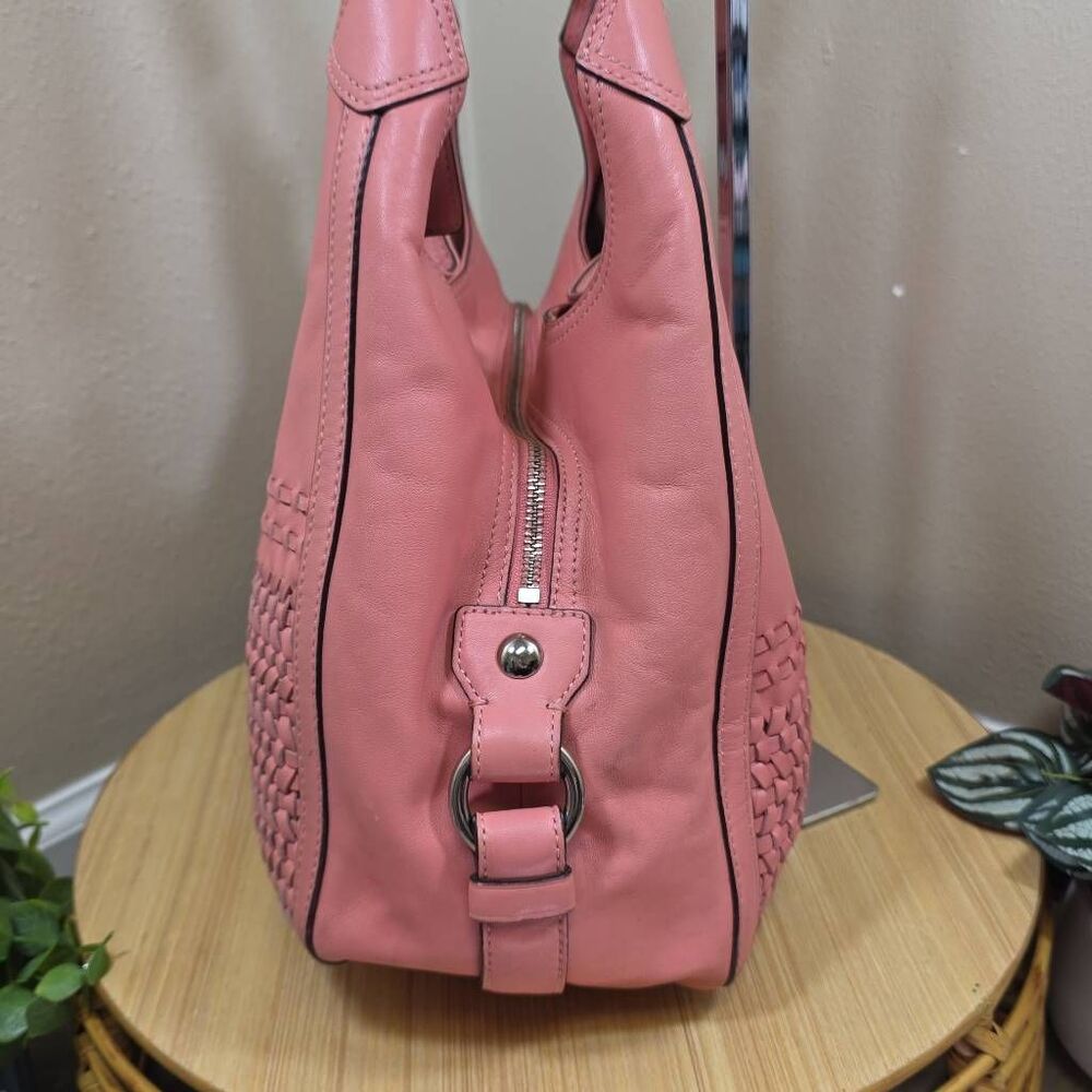 Coach Madison Maggie Woven Leather Shoulder Bag Salmon Pink F23385 Leather - Picture 8 of 16